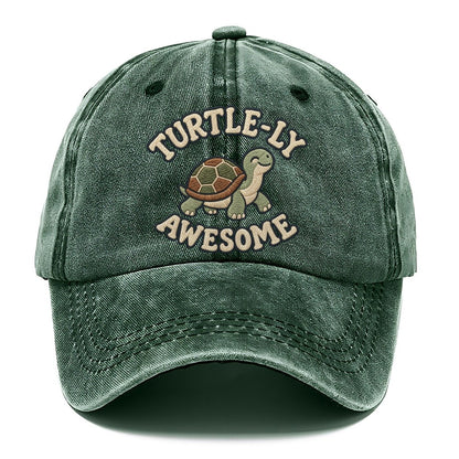 Turtle Animal Puns Classic Cap – Forest Mist