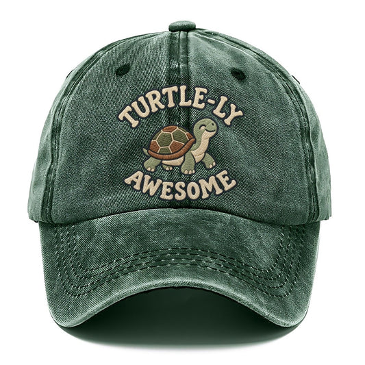 Turtle Animal Puns Classic Cap – Forest Mist