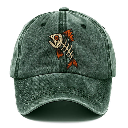 Fish Head Skeleton Classic Cap – Forest Mist