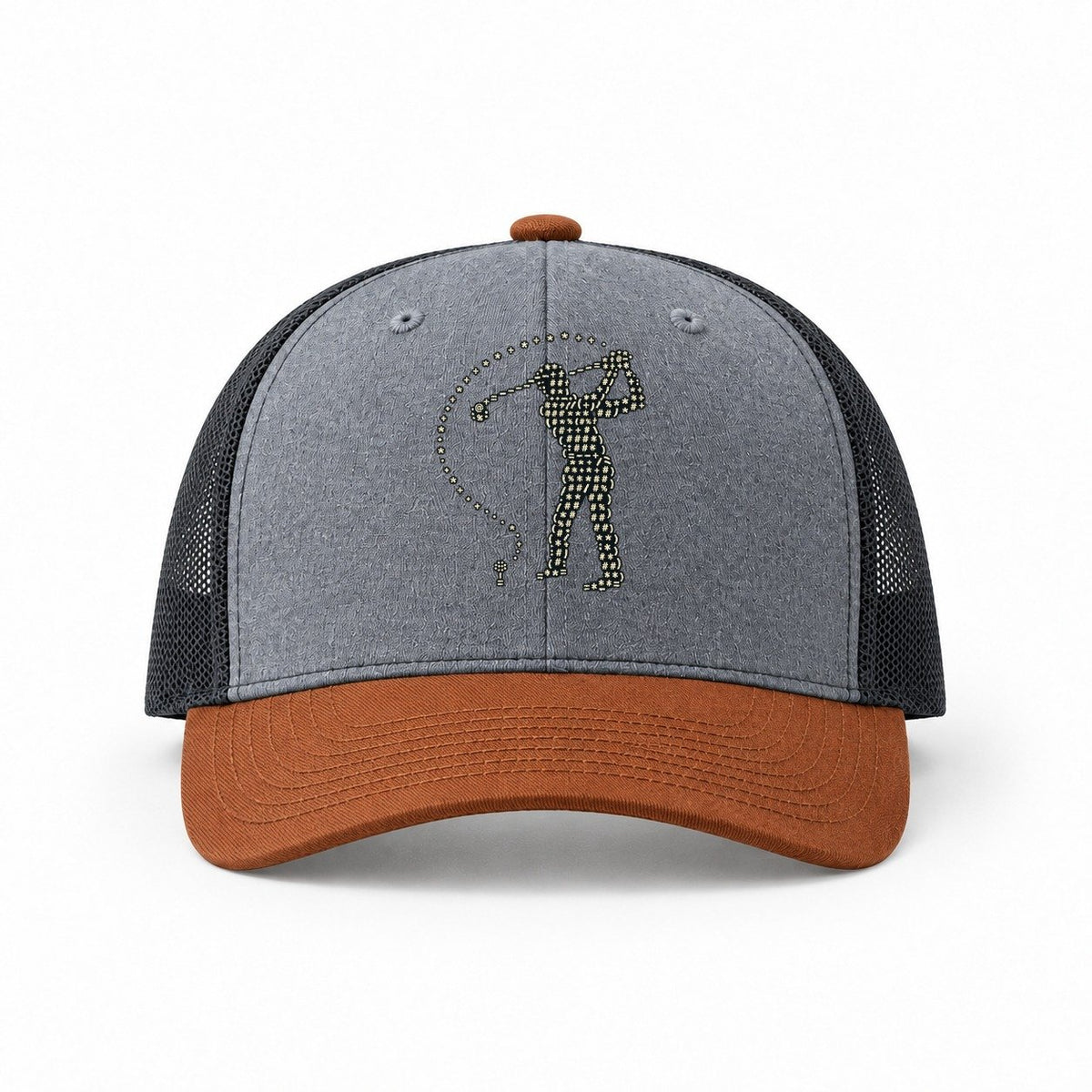 Heather Grey-Rust-Charcoal — front view