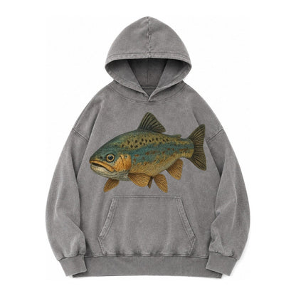 Trout Tales Headwear Vintage Washed Hoodie – Grey