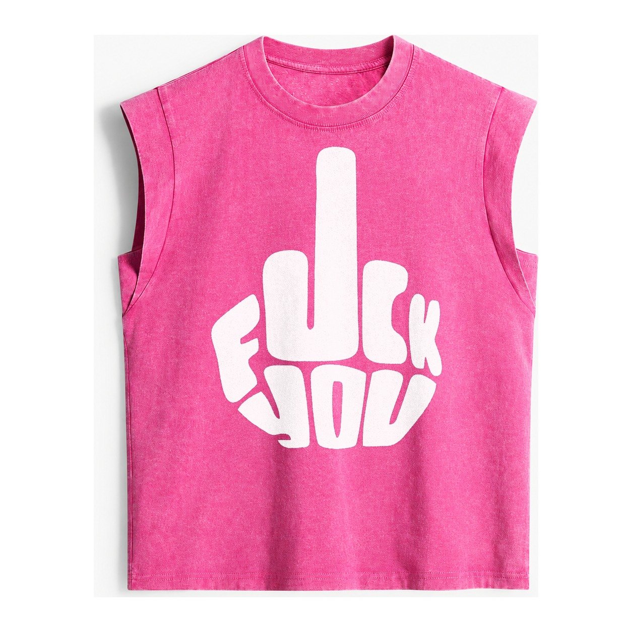 Fuck You Vintage Washed Tank – Pink