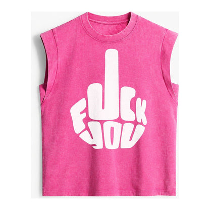 Fuck You Vintage Washed Tank – Pink