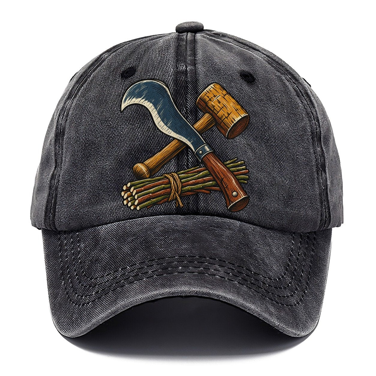 Hedgelayer Billhook Mallet And Hazel Rods Uk Culture Heritage Classic Cap – Graphite