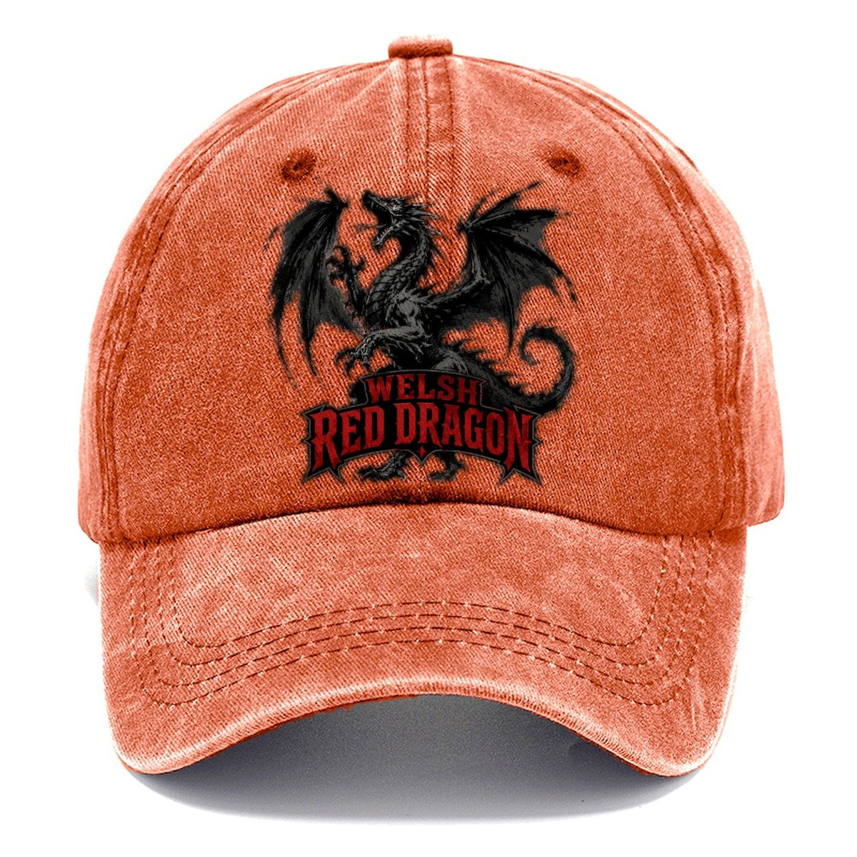 Welsh Dragon Gestural Marks Classic Cap – Terracotta Clay