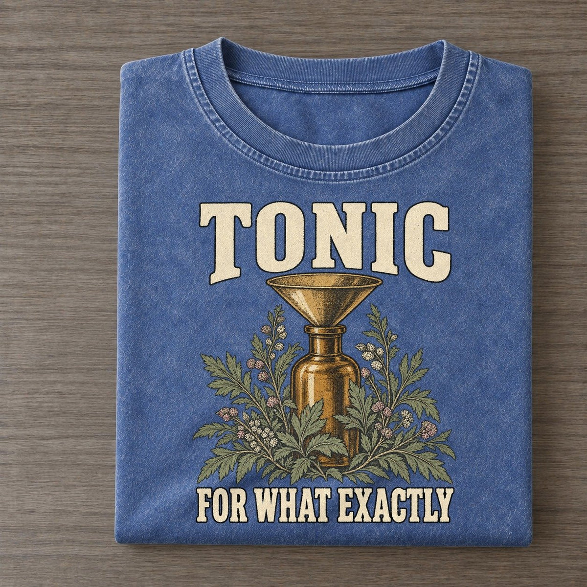 For What Exactly Botanical Warnings Vintage T-shirt – Washed Blue