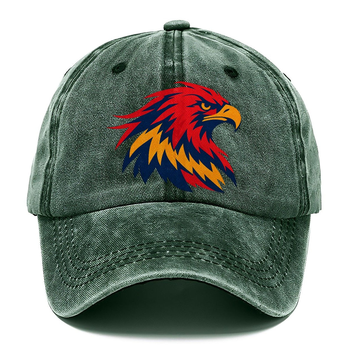 Red Navy Eagle Head Classic Cap – Forest Mist