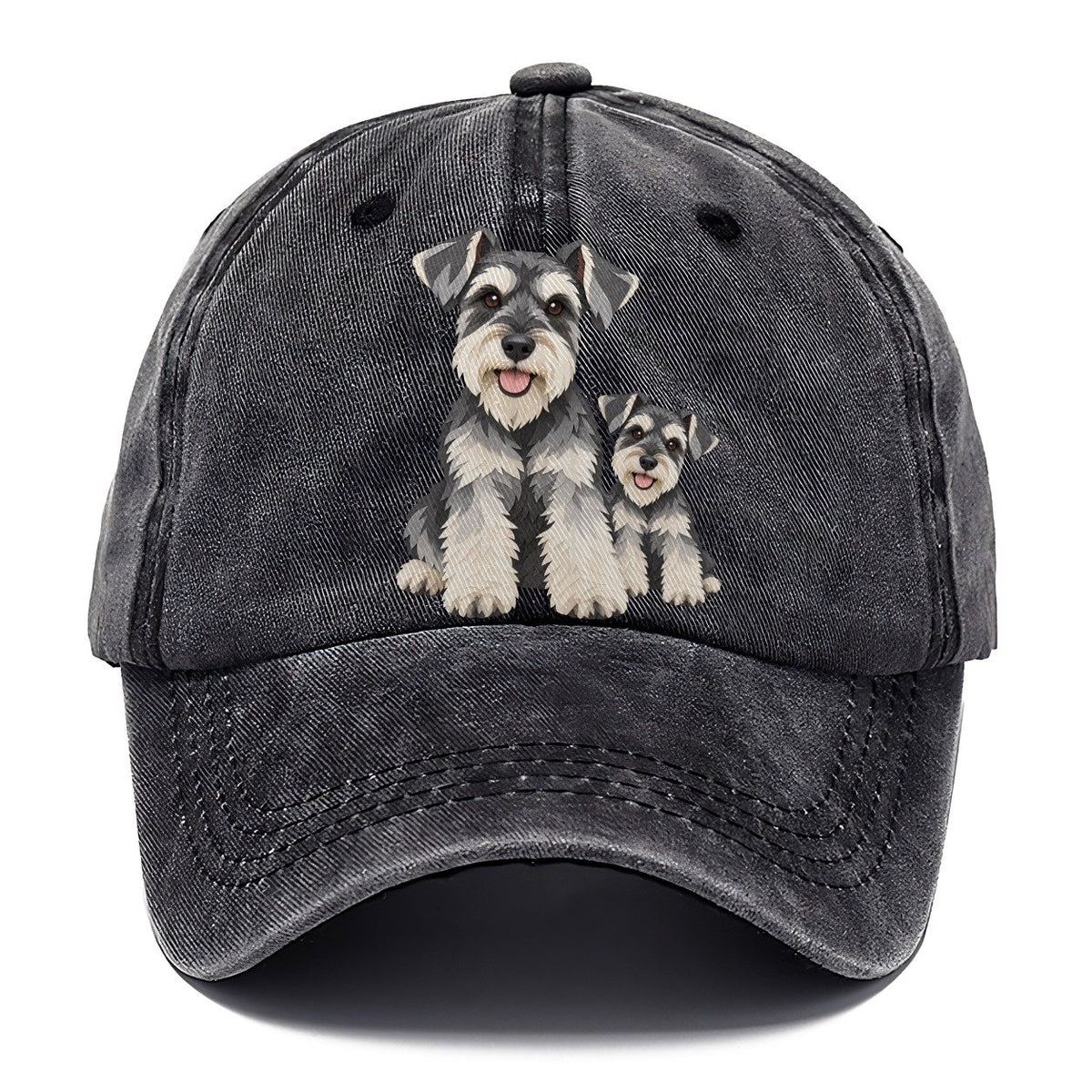 Cut-Paper Schnauzer Collage Classic Cap – Graphite