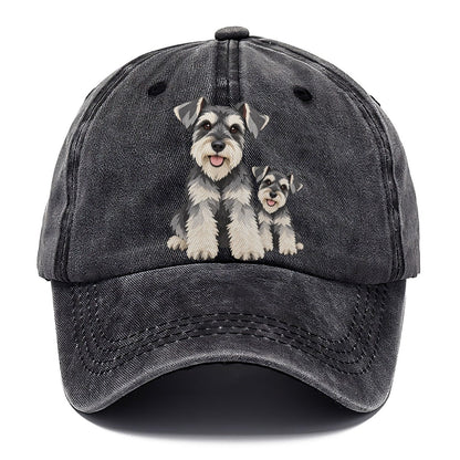Cut-Paper Schnauzer Collage Classic Cap – Graphite
