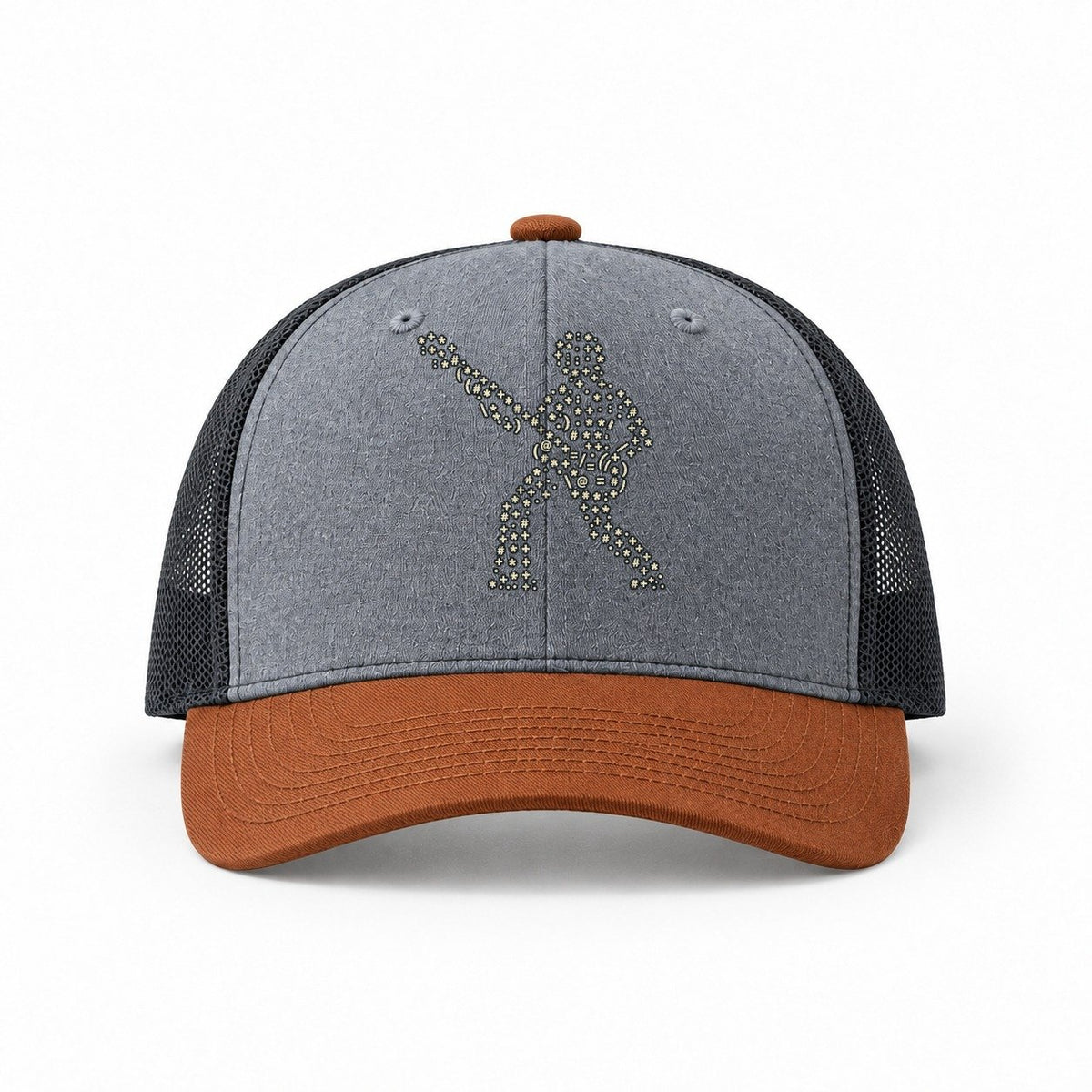 Heather Grey-Rust-Charcoal — front view