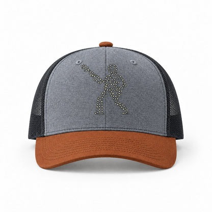 Heather Grey-Rust-Charcoal — front view