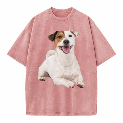 Jack Russell Terrier Dog Vintage T-shirt – Dusty Rose