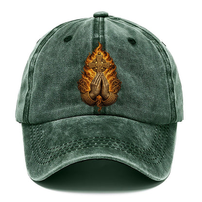 Praying Hands Celtic Cross Classic Cap – Forest Mist