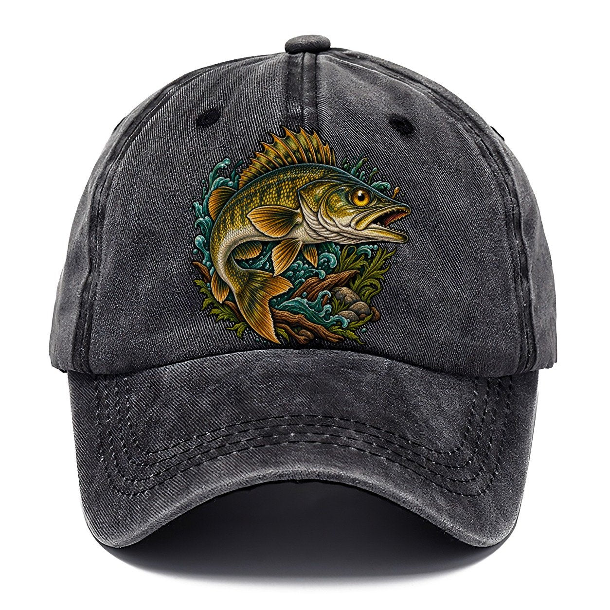 Walleye Golden Eye Fishing Club Classic Cap – Graphite