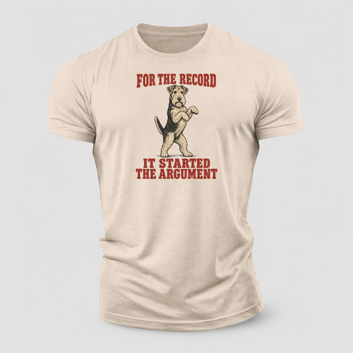Welsh Terrier Dog Declarations Cotton T-Shirt – Sand