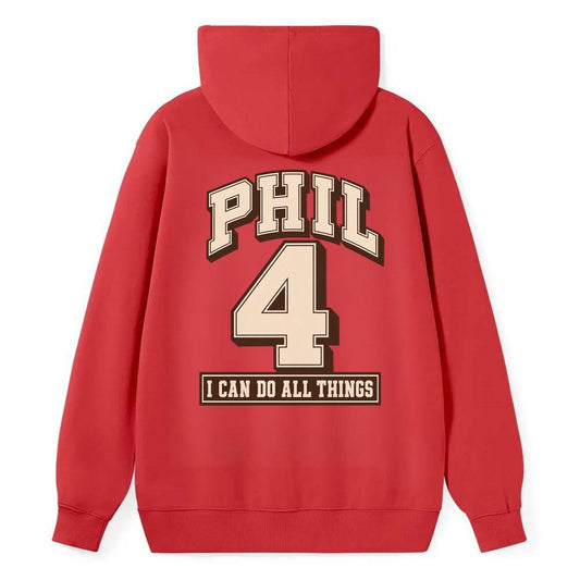 Philippians 4 Varsity Chapel Varsity Classic Pullover Hoodie – Red
