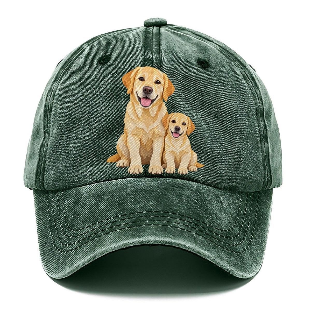 Cut-Paper Labrador Retriever Sitting Top Breeds Classic Cap – Forest Mist