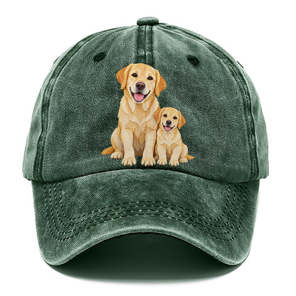 Cut-Paper Labrador Retriever Sitting Top Breeds Classic Cap – Forest Mist