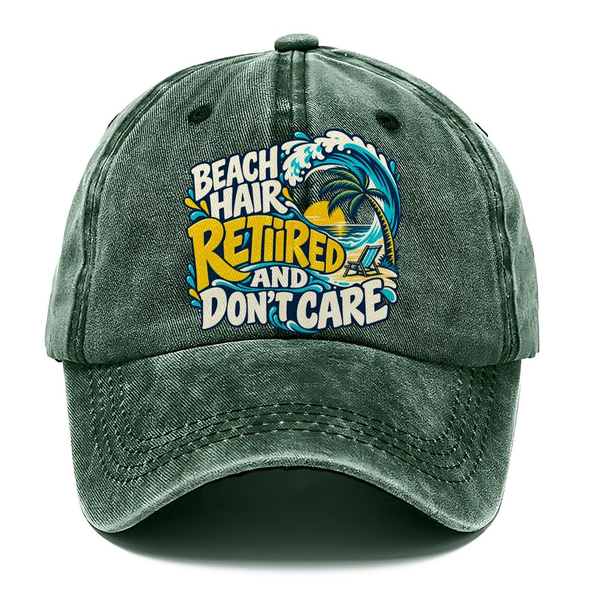 Beach Hair Retired And Don't Care Coastal Living Classic Cap – Forest Mist