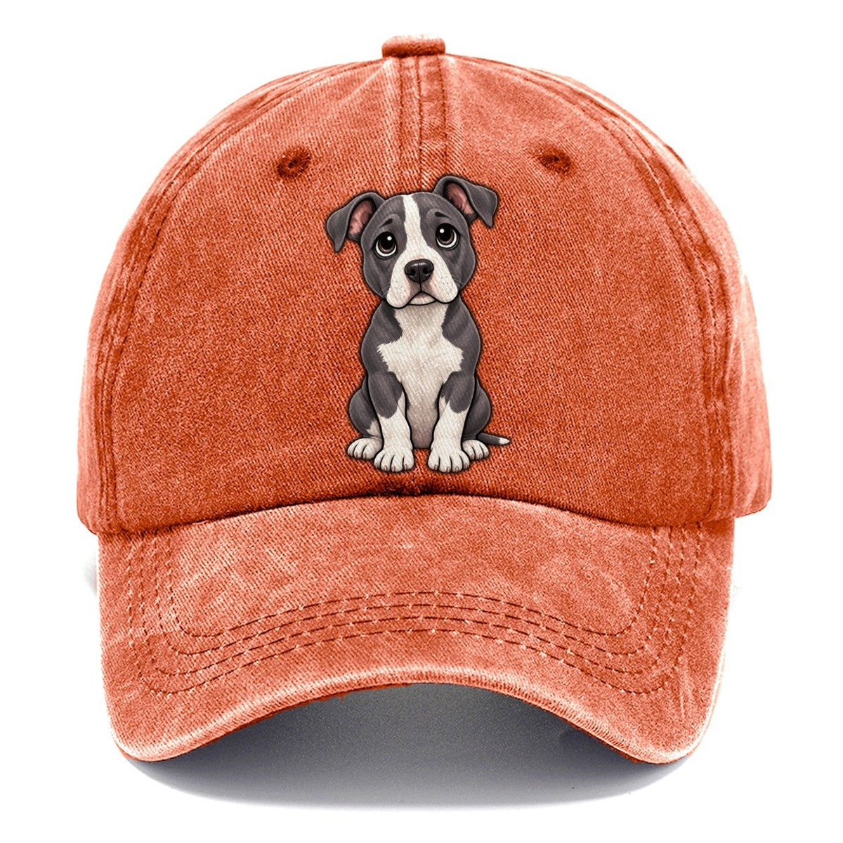 American Staffordshire Terrier Sitting Sweetheart Classic Cap – Terracotta Clay