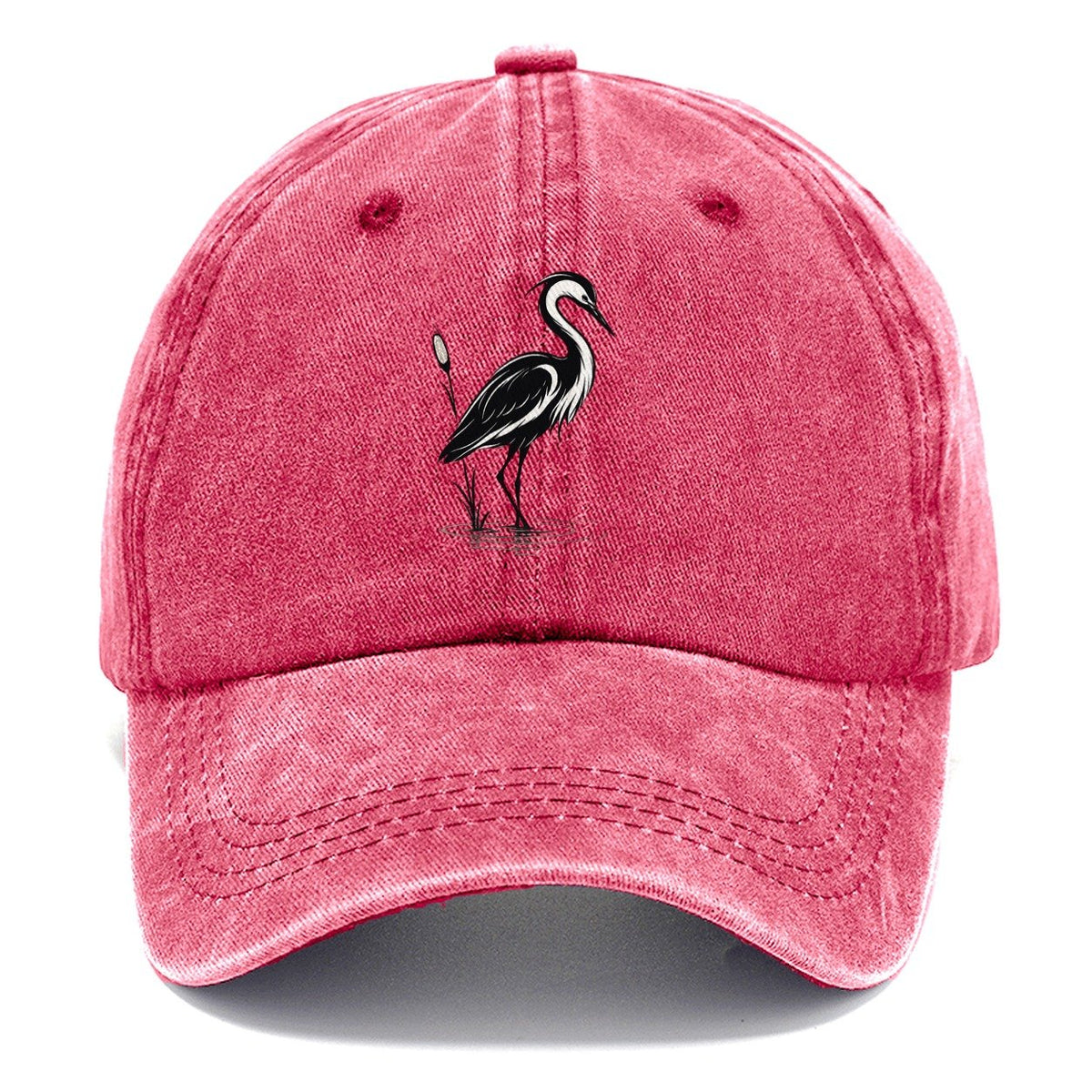 Heron with Cattail Classic Cap – Pomegranate Blush