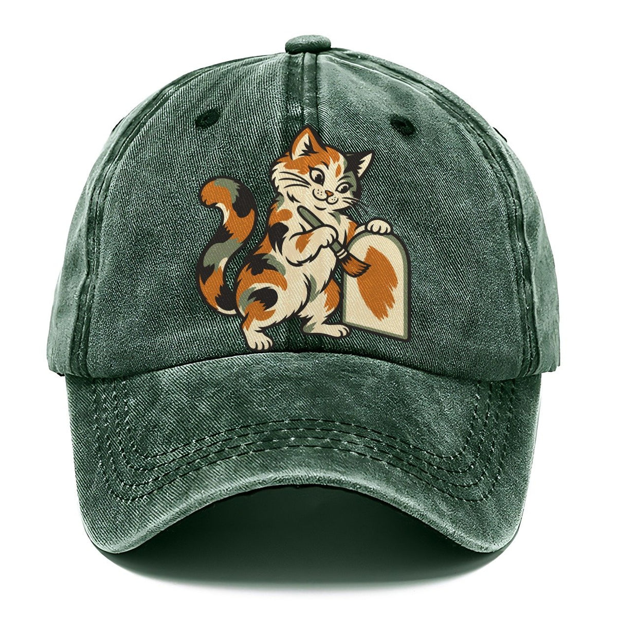 Calico Cat Painter Sundown Familiars Classic Cap – Forest Mist