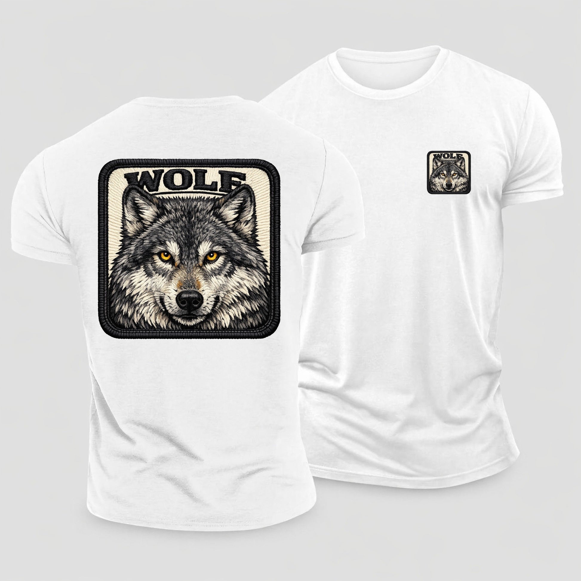 Wolf Cotton T-Shirt – White
