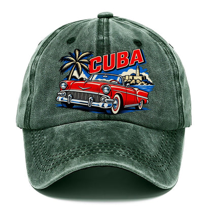 Cuba Pop Art Badge Classic Cap – Forest Mist