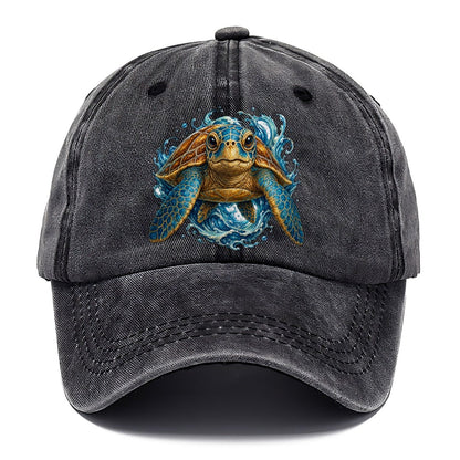 Ornate Sea Turtle Waves Classic Cap – Graphite