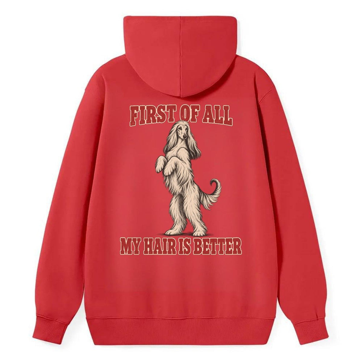 Afghan Hound Dog Declarations Classic Pullover Hoodie – Red