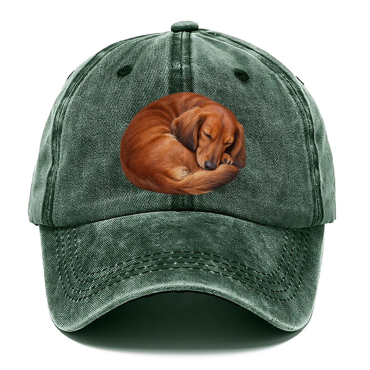 Curled Red Dachshund Everyday Originals Classic Cap – Forest Mist