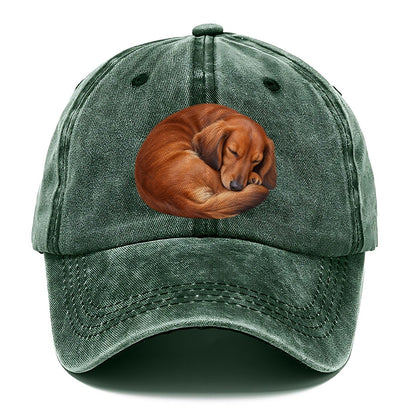 Curled Red Dachshund Everyday Originals Classic Cap – Forest Mist