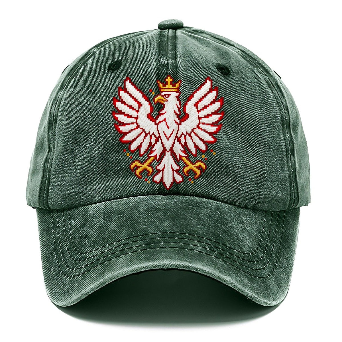 Poland White Eagle Pixel Art Classic Cap – Forest Mist