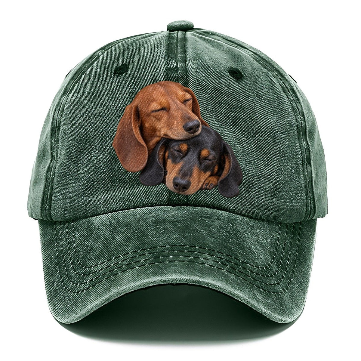 Dachshund Sleeping Pair Character Club Classic Cap – Forest Mist