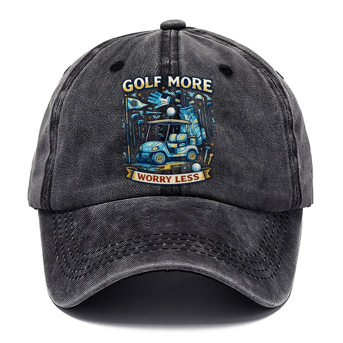 Golf More Worry Less Classic Cap – Graphite