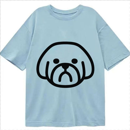 Shih Tzu Minimalist Fluffy Design With Strong Black Border Classic T-shirt – Light Blue