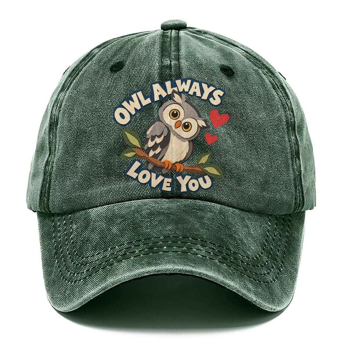 Cut-Paper Owl Animal Puns Classic Cap – Forest Mist