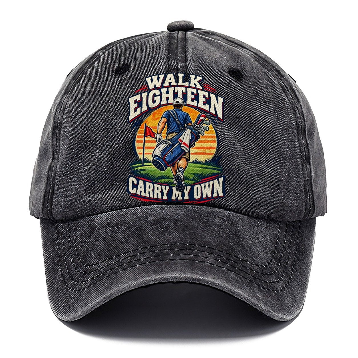 Walk Eighteen Carry My Own Golf Life Classic Cap – Graphite
