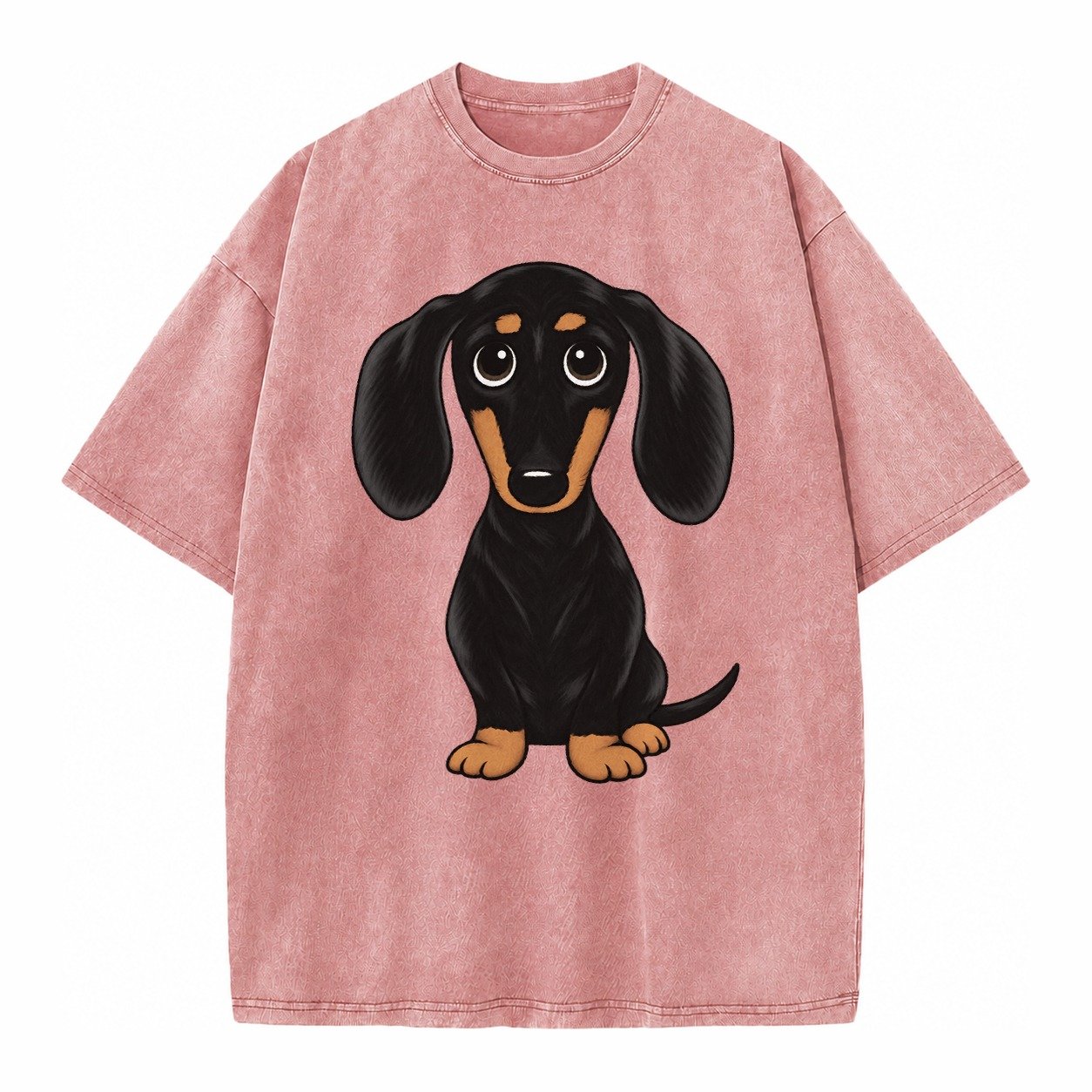 Vintage Style Dachshund Print Vintage T-shirt – Dusty Rose