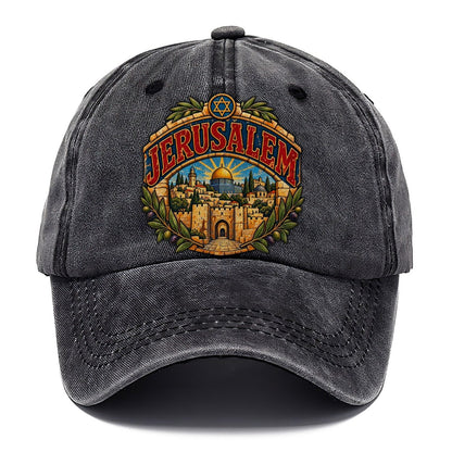 Holy City Arch Lettering Jerusalem Classic Cap – Graphite