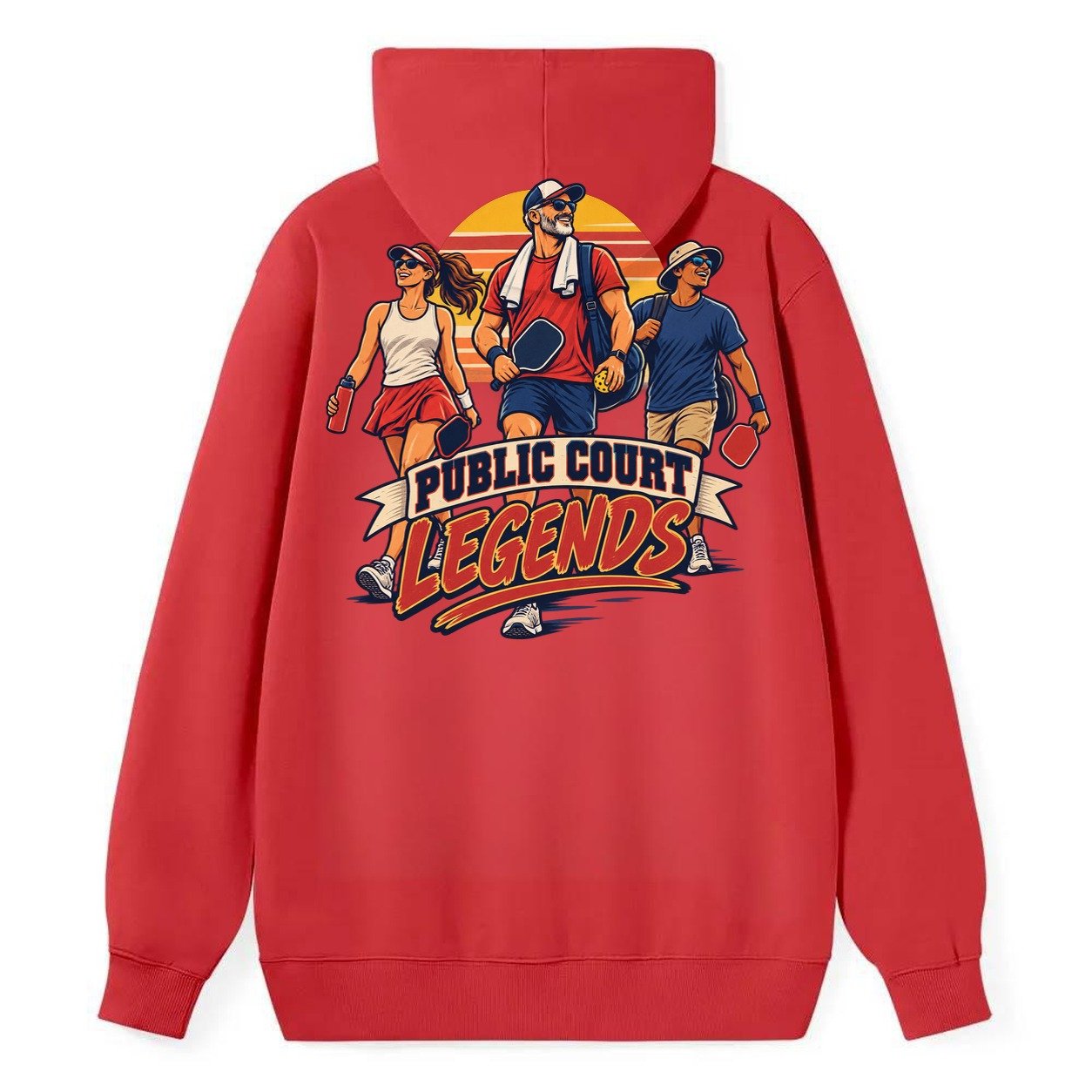 Public Court Legends Pickleball Life Classic Pullover Hoodie – Red