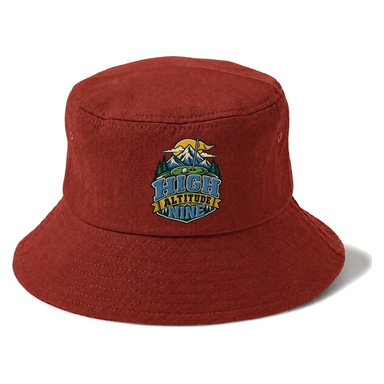 High Altitude Nine Golf Life Bucket Hat – Red