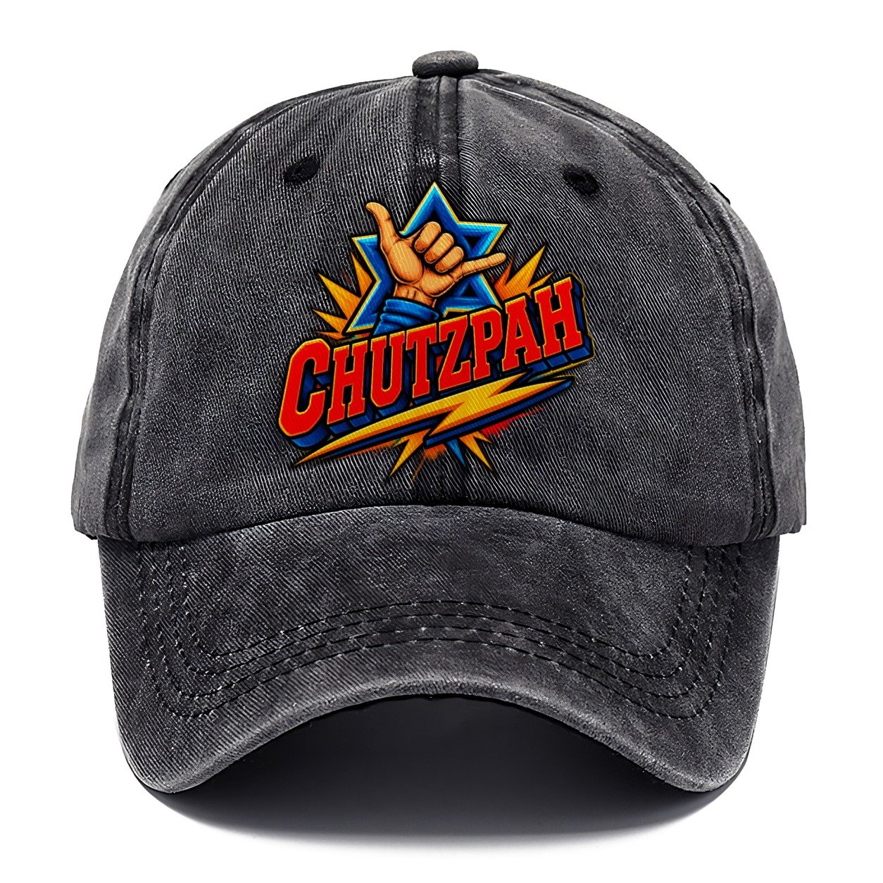 Chutzpah Attitude Judaism Heritage Classic Cap – Graphite