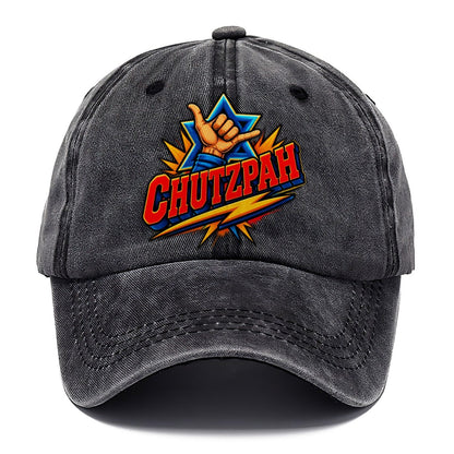 Chutzpah Attitude Judaism Heritage Classic Cap – Graphite