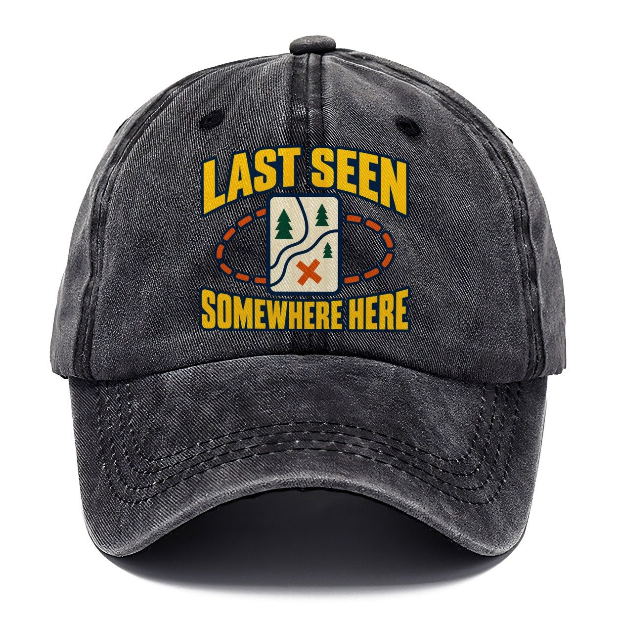 Last Seen Somewhere Here Disc Golf Classic Cap – Graphite