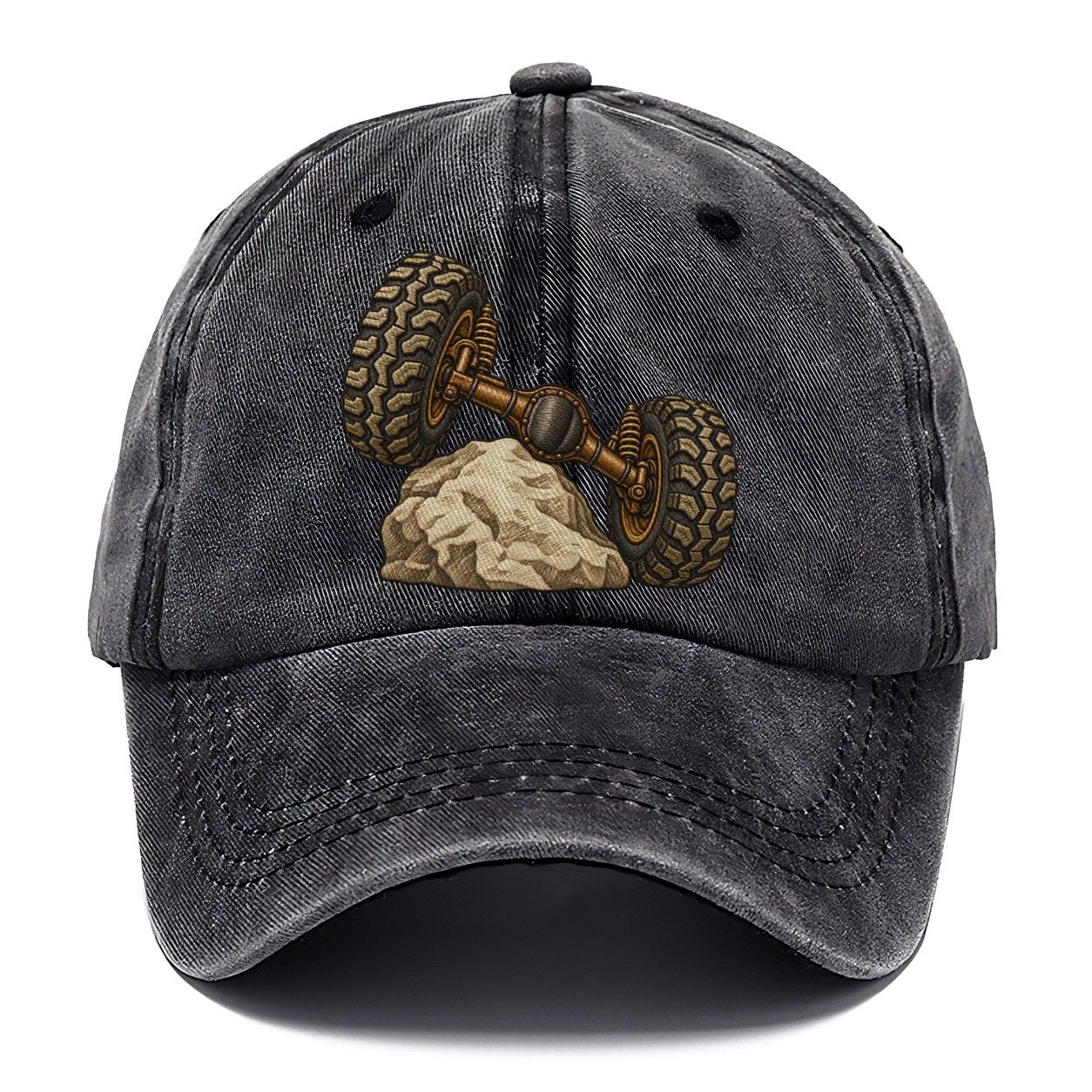 Articulated Axle Over A Rock Off Roading And Overlanding Classic Cap – Graphite