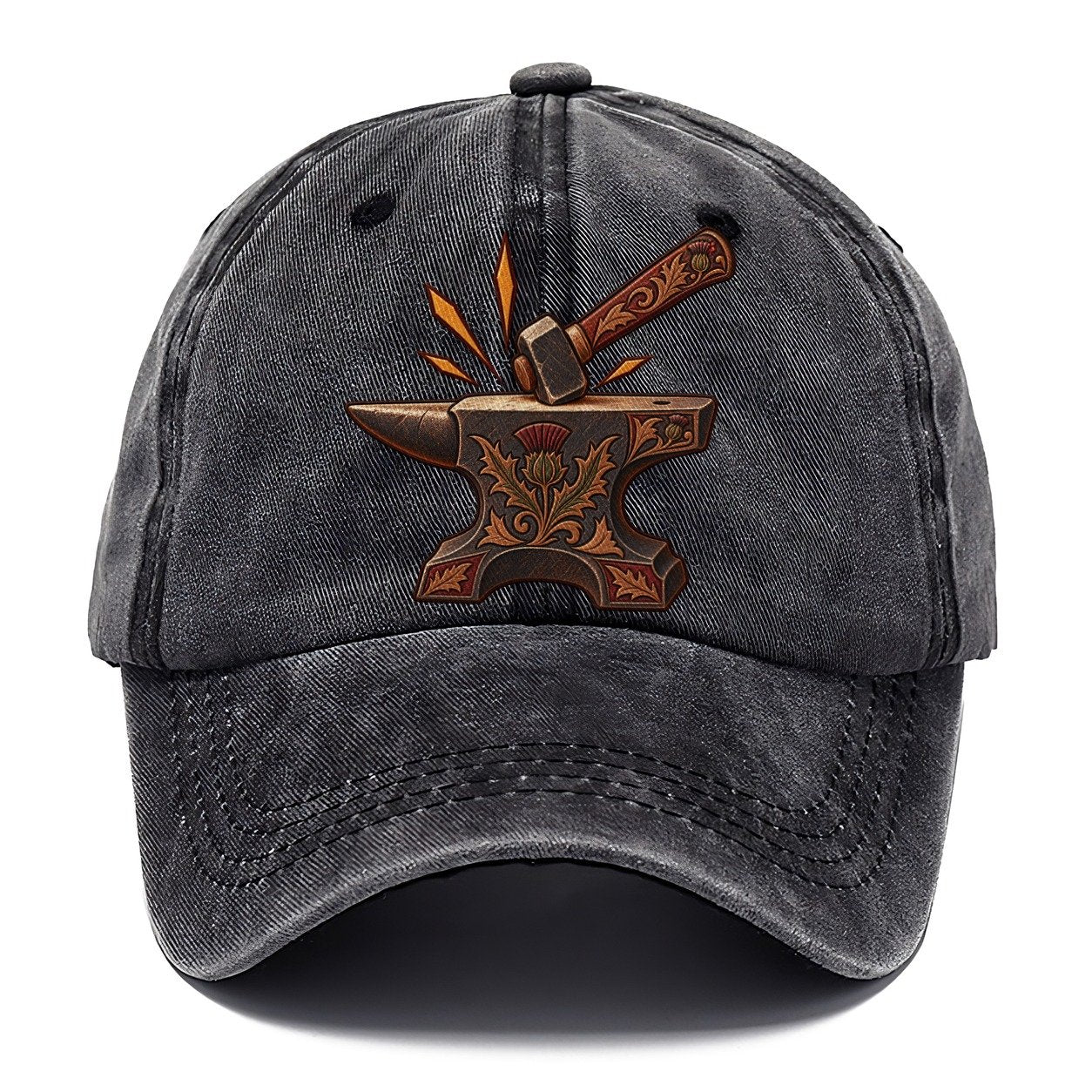 Village Blacksmith Anvil And Hammer Uk Culture Heritage Classic Cap – Graphite