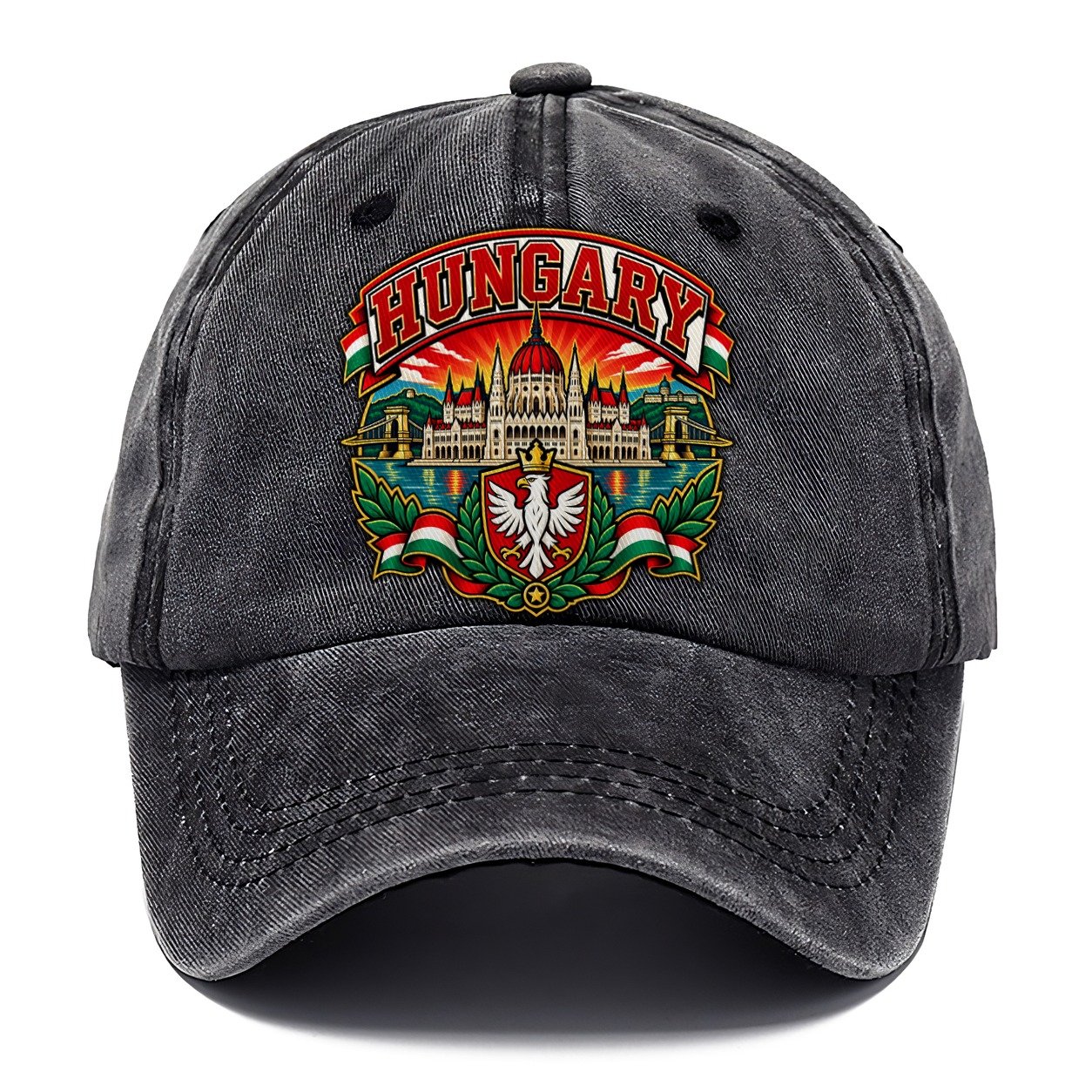 Hungary Retro Badge Country Logos Classic Cap – Graphite