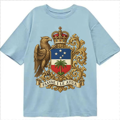 South Africa Springbok Emblem Springbok With Protea Green Go Classic T-shirt – Light Blue