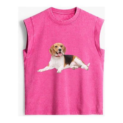 Beagle Vintage Washed Tank – Pink